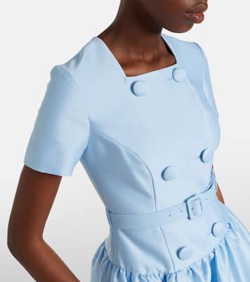 Belted taffeta midi dress | Self-Portrait