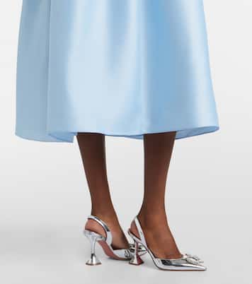 Belted taffeta midi dress | Self-Portrait