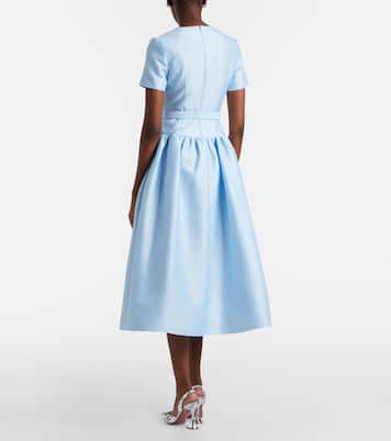 Belted taffeta midi dress | Self-Portrait
