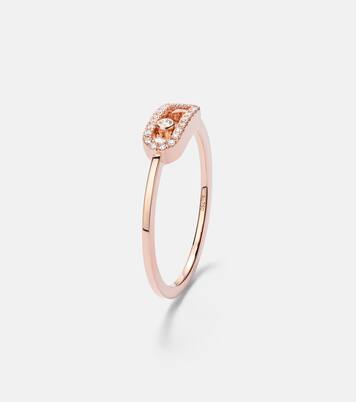 Move Uno 18kt rose gold ring with diamonds | Messika