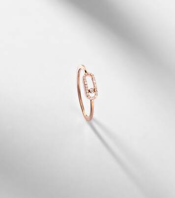 Move Uno 18kt rose gold ring with diamonds | Messika
