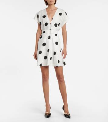 Mini-robe Bonita à pois en lin | Rebecca Vallance