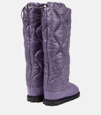 Padded knee-high nylon boots | Miu Miu