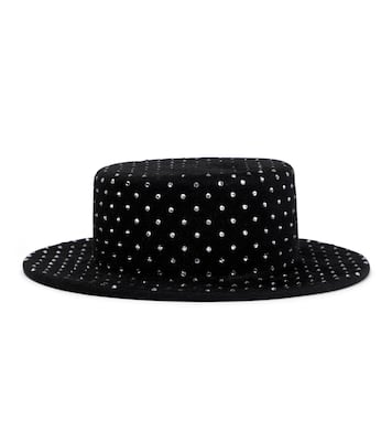 Embellished felt canotier hat | Ruslan Baginskiy