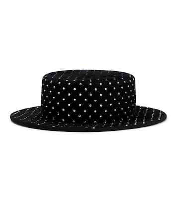 Embellished felt canotier hat | Ruslan Baginskiy