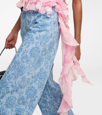 Verziertes Top aus Seide | Alessandra Rich