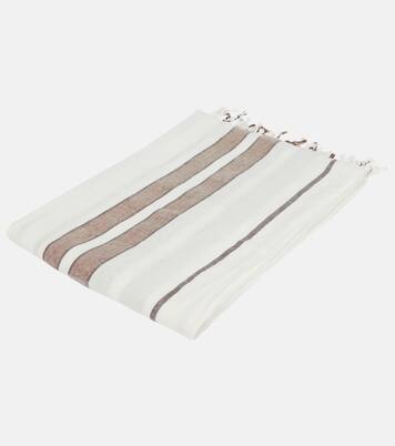 Striped linen-blend beach towel | Brunello Cucinelli