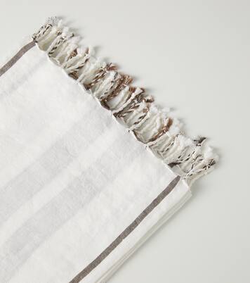 Striped linen-blend beach towel | Brunello Cucinelli