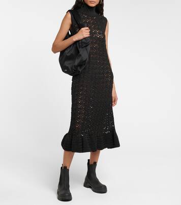 Midikleid aus Häkelstrick | Ganni