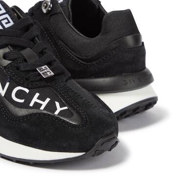 Logo leather, suede and canvas sneakers | Givenchy Kids