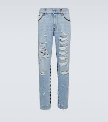 Distressed mid-rise straight jeans | Dolce&Gabbana