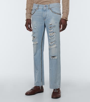 Distressed mid-rise straight jeans | Dolce&Gabbana