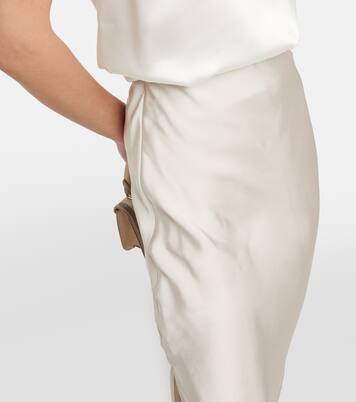 Satin midi skirt | Brunello Cucinelli