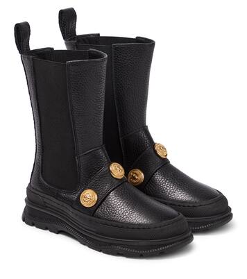 Embellished leather boots | Balmain Kids