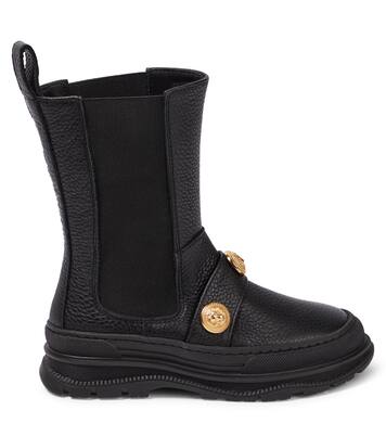 Embellished leather boots | Balmain Kids