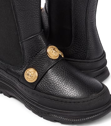 Embellished leather boots | Balmain Kids
