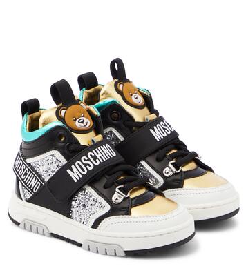 Logo leather high-top sneakers | Moschino Kids