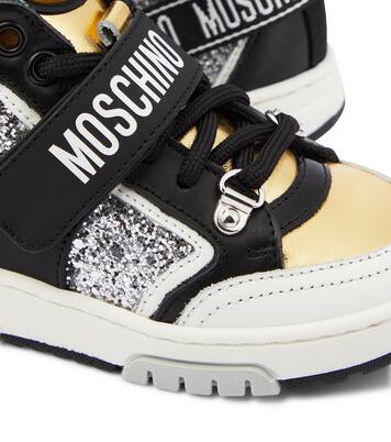 Logo leather high-top sneakers | Moschino Kids