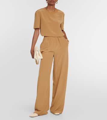 Pantalon ample Soie Hulin en crêpe de soie | Joseph