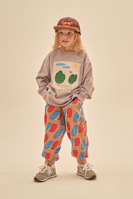 Printed cotton jersey sweatpants | Jellymallow