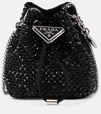 Mini embellished satin bucket bag | Prada