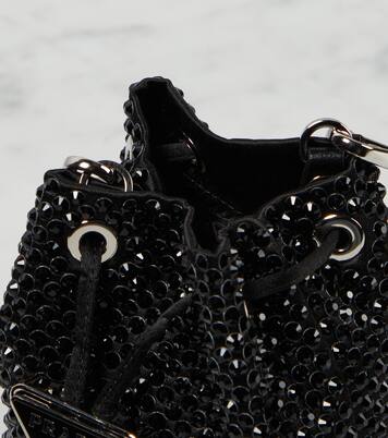 Mini embellished satin bucket bag | Prada