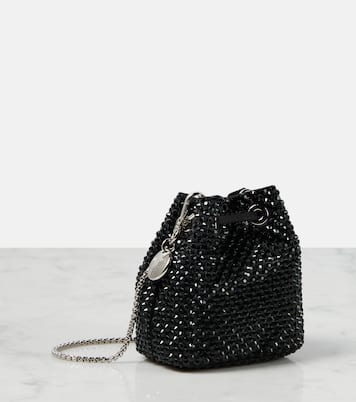 Mini embellished satin bucket bag | Prada