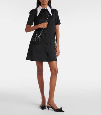 Mini embellished satin bucket bag | Prada