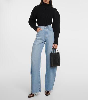 Mina Ns Vienne Wave leather tote bag | Alaïa