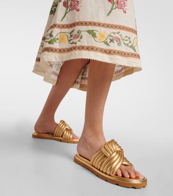 Pantoletten Ottavia aus Metallic-Leder | Gianvito Rossi