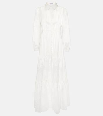 Lace-trimmed cotton maxi dress | Self-Portrait