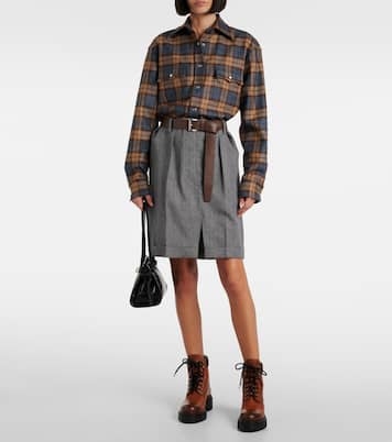 Re-Nylon and leather lace-up boots | Prada