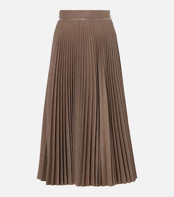 Pleated wool midi skirt | Burberry