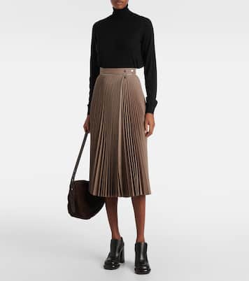 Pleated wool midi skirt | Burberry