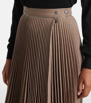 Pleated wool midi skirt | Burberry