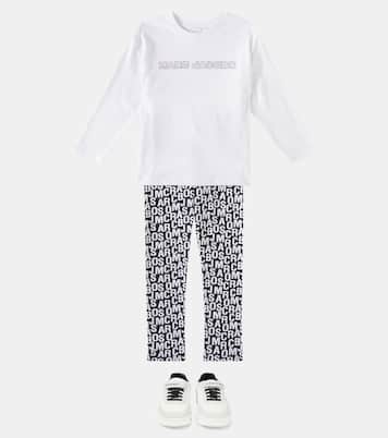 Logo cotton-blend jersey leggings | Marc Jacobs Kids