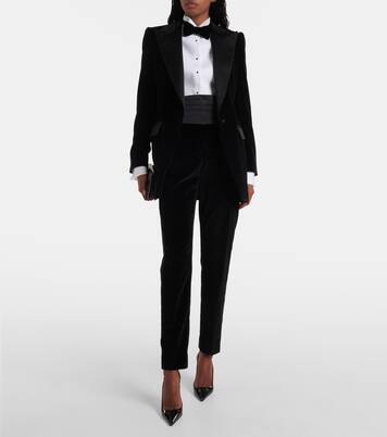 Pantalon de smoking à taille haute en velours | Dolce&Gabbana