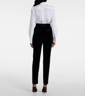 Pantalon de smoking à taille haute en velours | Dolce&Gabbana