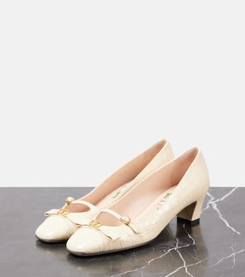 Bowow 45 croc-effect leather pumps | Valentino Garavani