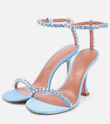 Sandalen Gigi 95 aus Satin mit Kristallen | Amina Muaddi