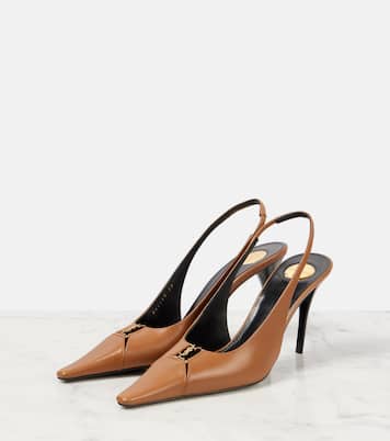 Babylone Breteuil 90 leather slingback pumps  | Saint Laurent