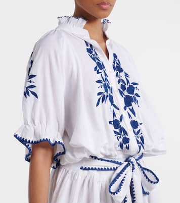 Robe en coton et lin brodés | Juliet Dunn
