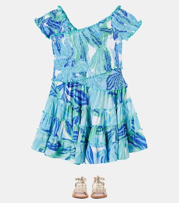 Soledad smocked printed dress | Poupette St Barth Kids