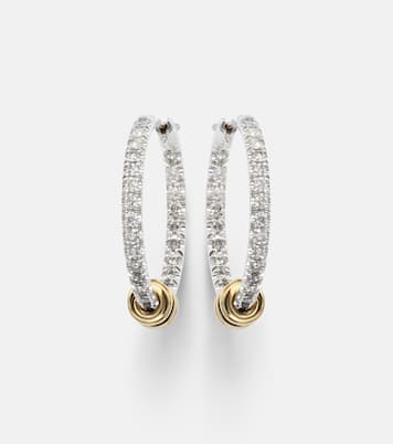 Orecchini a cerchio Argo Demi in argento sterling e oro 18kt con diamanti | Spinelli Kilcollin