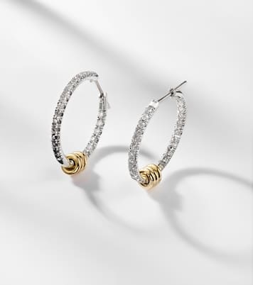 Orecchini a cerchio Argo Demi in argento sterling e oro 18kt con diamanti | Spinelli Kilcollin