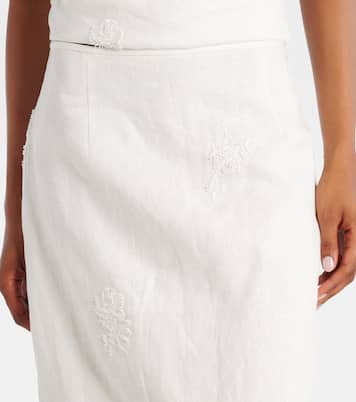Bestickter Midirock Alessandra aus Leinen | SIR