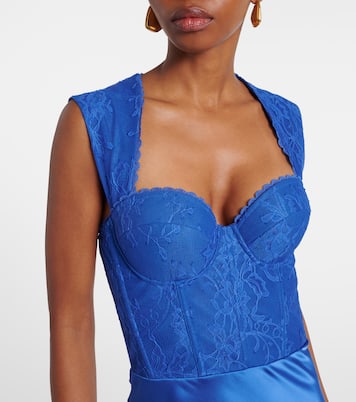 Robe midi Remi en dentelle et satin | Rebecca Vallance