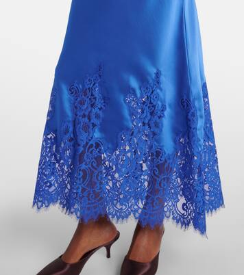 Robe midi Remi en dentelle et satin | Rebecca Vallance