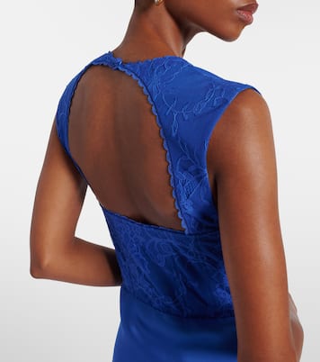 Robe midi Remi en dentelle et satin | Rebecca Vallance