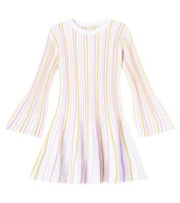 Vestido en mezcla de algodón a rayas | Stella McCartney Kids